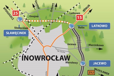 mapa - obwodnica Inowrocławia