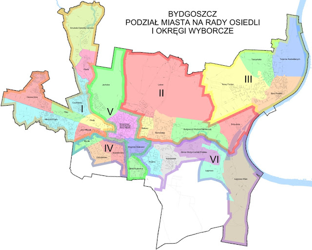 okręgi wyborcze Bydgoszcz mapa