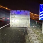 Pijany kierowca zgubił kontener na autostradzie A1