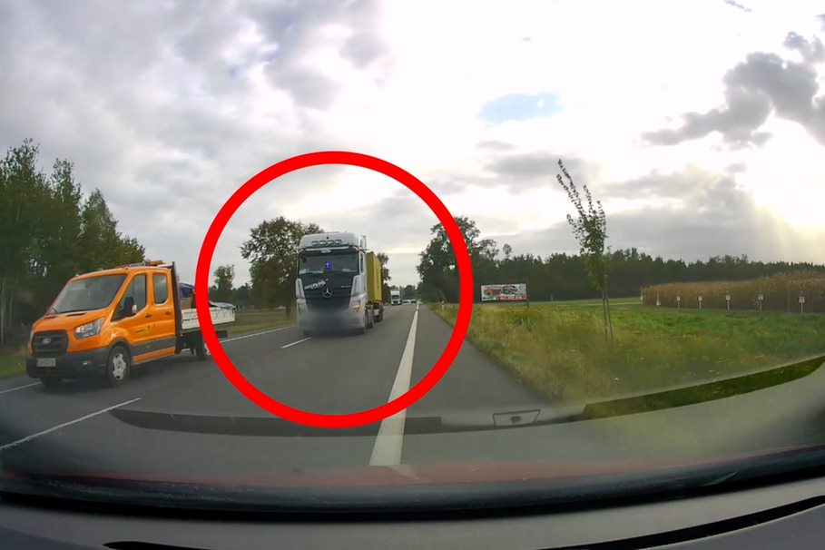 Brawurowa jazda ciężarówką omal nie doprowadziła do wypadku [WIDEO]