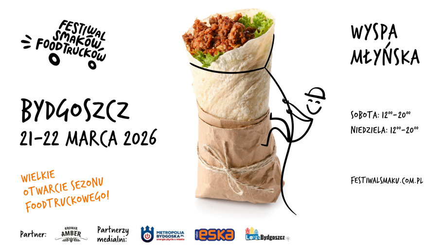 Weekend w Bydgoszczy pełen smaków! Wygraj voucher na Festiwal Smaków Food Trucków [KONKURS]