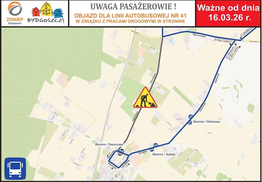 Linia międzygminna tymczasowo zmieni swoją trasę