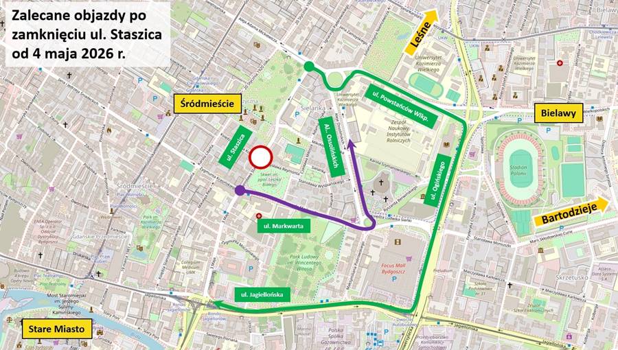 Nie tylko Inowrocławska. Od 4 maja zamknięta dla ruchu będzie kolejna ważna ulica