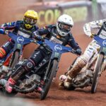 5-06-2026_żużel_FIM Speedway Grand Prix Manchester_Kai Huckenbeck, Anders Thomsen, Andrejs Lebedevs_mat. prasowy