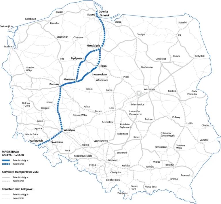 Z Bydgoszczy do Żnina pociągiem 250 km/h? Znamy nowy plan inwestycji kolejowych w Polsce