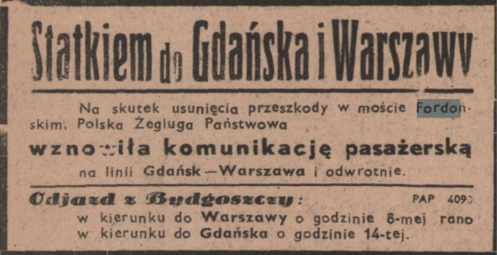 70 lat obecnego Mostu Fordońskiego. Jak wyglądała jego odbudowa i otwarcie?