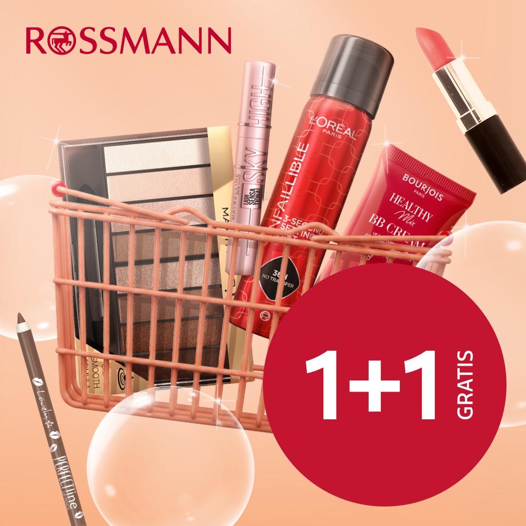 Makijażowe 1+1 gratis w Rossmannie